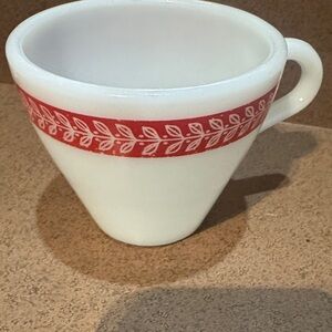 Pyrex Red and White Patterned Mug